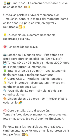 Cámara Timelens Caqui