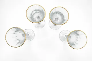 Set 4 Copas Champán Vintage Filo Oro