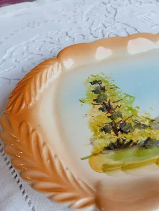 Bandeja decorativa pintada a mano