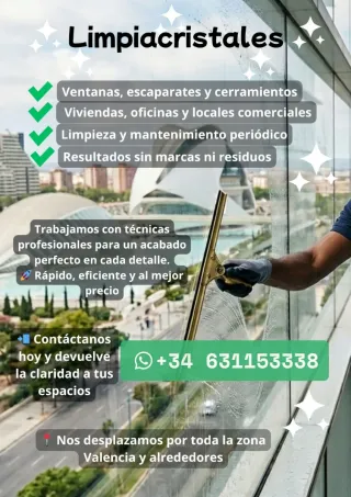 Limpieza de cristales en Valencia y alrededores