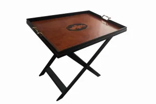 Mesa de servicio plegable de cuero