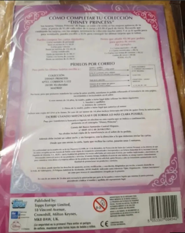 48 Sobres Cromos Princesas Disney+ Mini Archivador