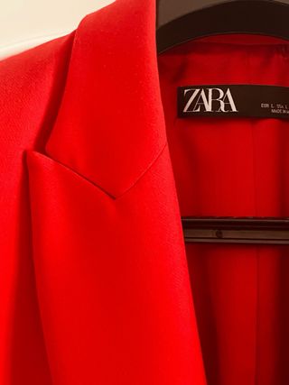 Blazer Zara Rojo Mujer