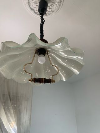 Lámpara techo retráctil cristal y metal