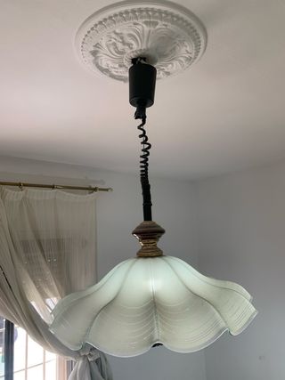 Lámpara techo retráctil cristal y metal