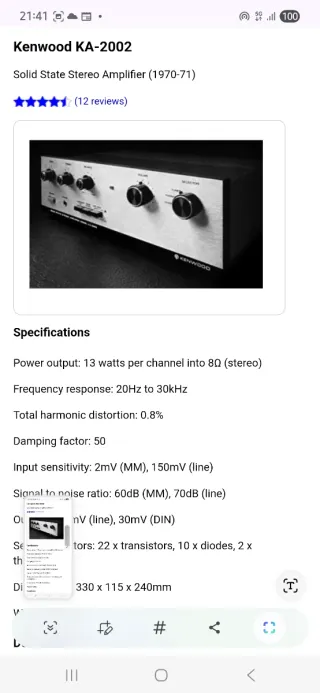 Amplificador Kenwood KA-2002