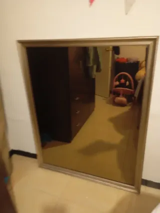 Espejo Grande Madera Dorado