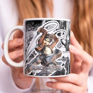 Taza Attack on Titan personalizada, Mikasa