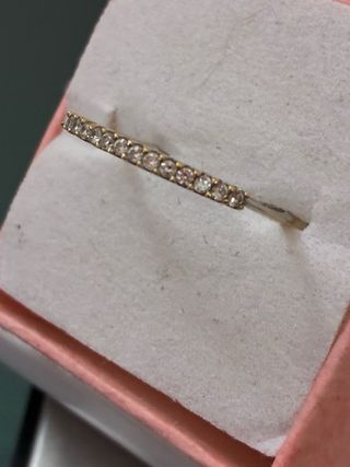 Anillo Oro 18k 15 Diamantes Naturales