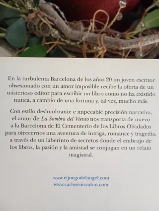 Libro "El Juego del Angel" de Carlos Ruiz Zafon