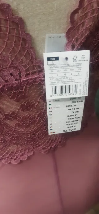 Body lencería Women'secret rosa