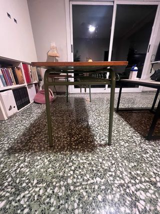Escritorio vintage madera y metal