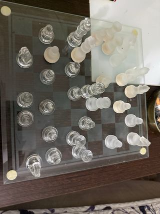 Ajedrez de cristal antiguo