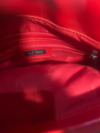 Borsa rossa in pelle scamosciata Armani