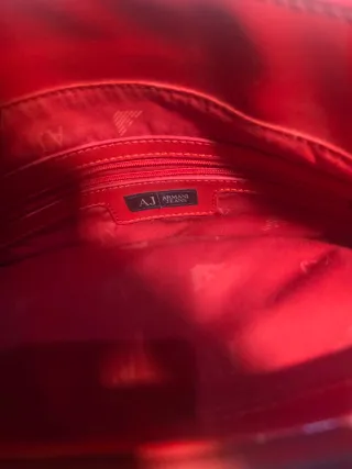 Borsa rossa in pelle scamosciata Armani