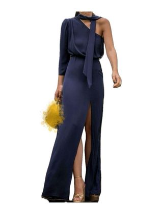 Vestido largo THE-ARE asimetrico con abertura