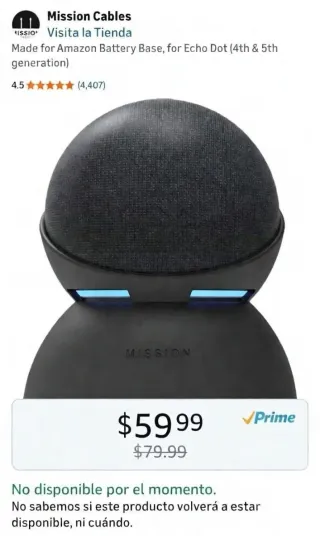 Batería Alexa Echo Amazon Negra