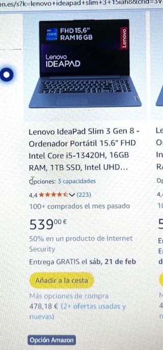 Portátil Lenovo Ideapad Negro/Plateado