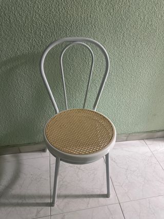 Sedia da cucina in metallo e rattan