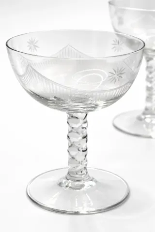 Set 4 Copas Cadmio Art Déco Naranja