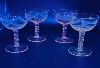 Set 4 Copas Cadmio Art Déco Naranja