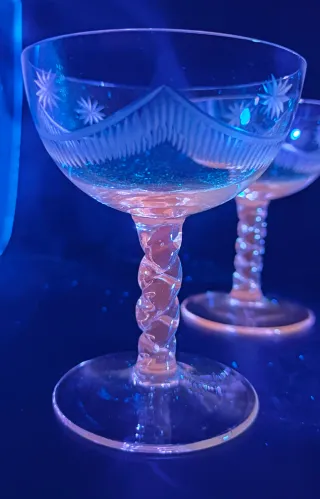 Set 4 Copas Cadmio Art Déco Naranja