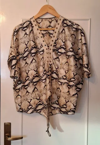 Camisa Verano Mujer Estampado Serpiente