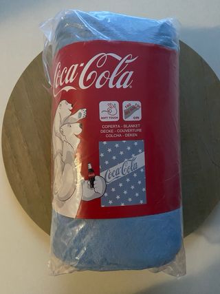 Coperta plaid azzurra con stelle - Coca-Cola