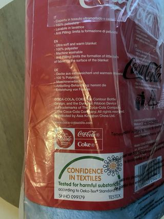 Coperta plaid azzurra con stelle - Coca-Cola