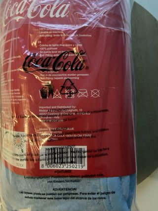 Coperta plaid azzurra con stelle - Coca-Cola