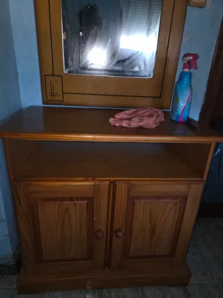 Mesa TV madera con espejo