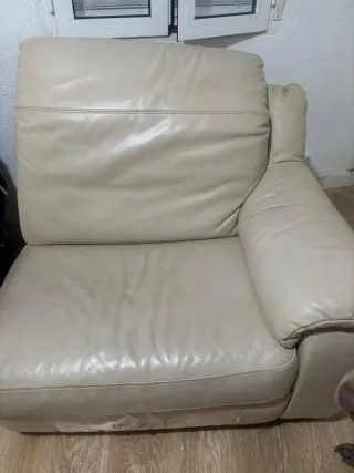 REGALO-Sofá 2 plazas cuero beige reclinable