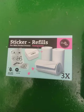 Lote cajas rollos sticker y papel mini impresora