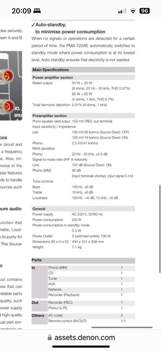 Amplificador Denon PMA-720AE Preto