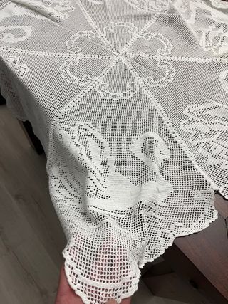 Mantel Redondo Ganchillo Hecho a Mano