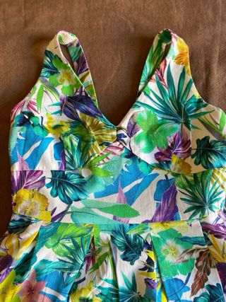 Vestido SuiteBlanco Estampado Tropical Talla XS