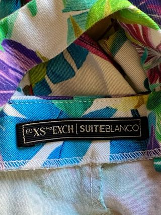 Vestido SuiteBlanco Estampado Tropical Talla XS