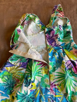 Vestido SuiteBlanco Estampado Tropical Talla XS