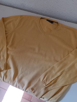 Suéter cuello V EASY WEAR Mostaza Talla XL