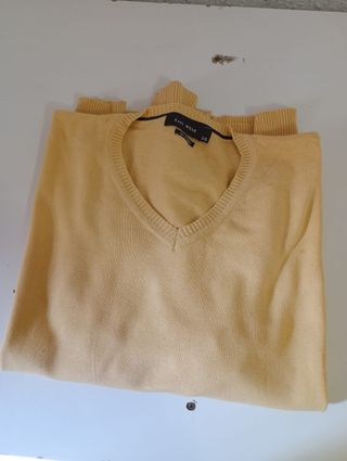 Suéter cuello V EASY WEAR Mostaza Talla XL