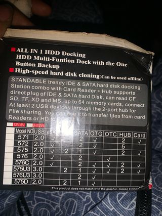 Dock HDD SSD USB 3.0 Doble Bahía Clonador Disco Du