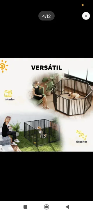 Parco per animali domestici in metallo grigio