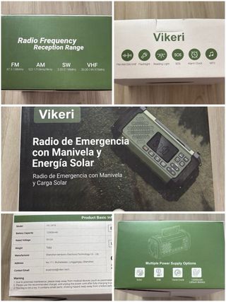 Radio de manivela solar emergencia. PRECINTADA