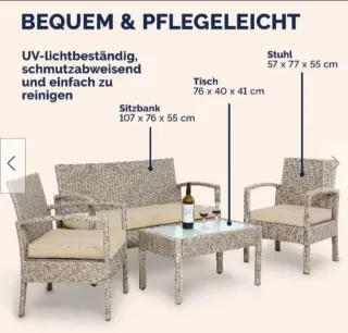 Conjunto Muebles Balcón Ratán y Cristal