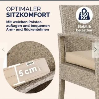 Conjunto Muebles Balcón Ratán y Cristal