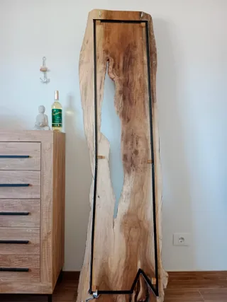 Botellero rústico de madera para pared