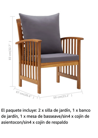 Mobiliario Exterior VidaXL 4 Piezas