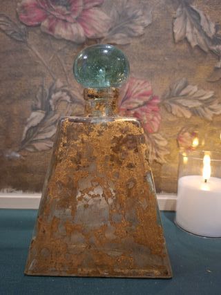 Frasco vintage cristal pan de oro