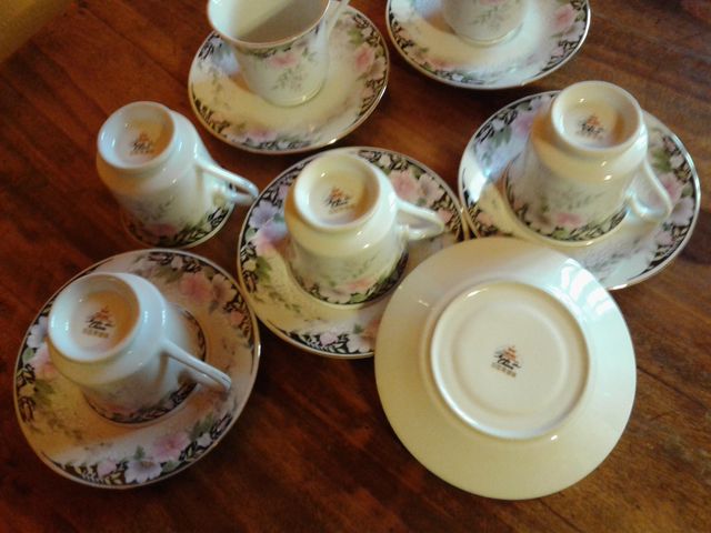 Set 6 Tazzine Caffè/Tè Porcellana Fiori