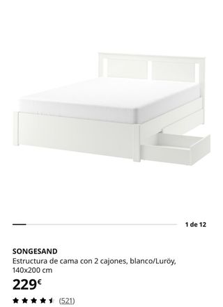 Cama Songesand + Somier Luröy Ikea